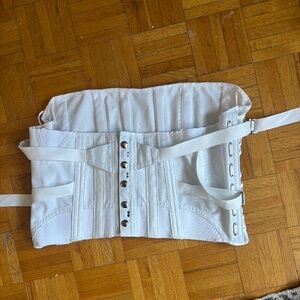 vintage white boned corset